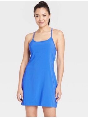 All In Motion Blue Athletic Dress Built In Shorts Tennis Pilates Princess Medium